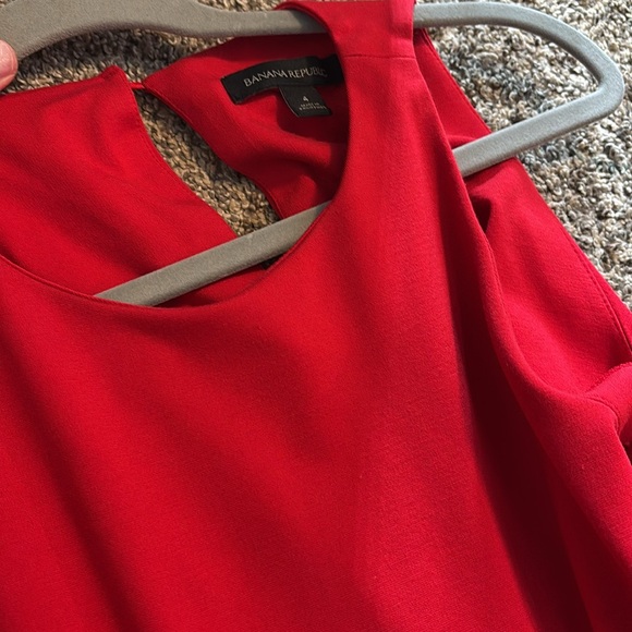 Banana Republic Bright Red Ruffle Frock Dress - Picture 8 of 8